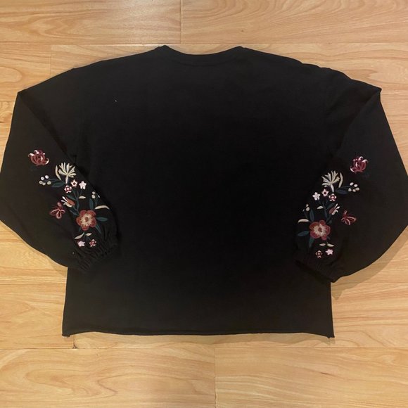 Clockhouse Women's Balloon Sleeve Floral Embroidered Sweater Size Medium - Picture 5 of 5